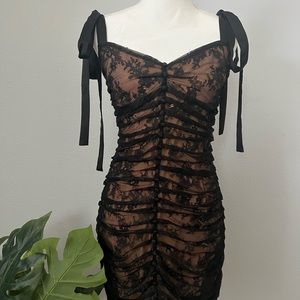 FOR LOVE & LEMONS Dolly Mini Dress Black Lace